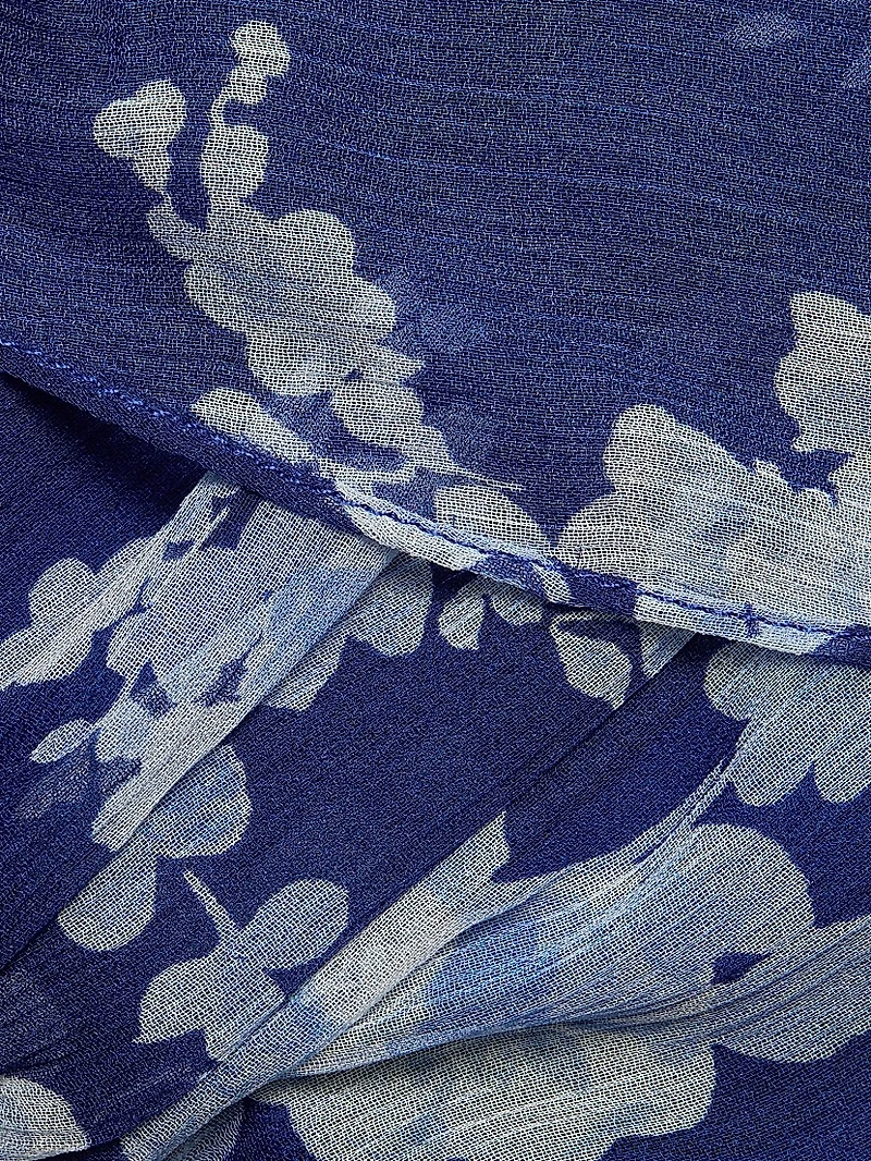 Cabana Floral Silk Ruffled Cape Midi-Dress