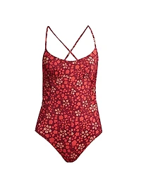 Positano Maillot Abstract Strappy One-Piece Swimsuit