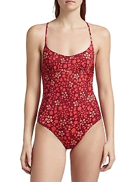 Positano Maillot Abstract Strappy One-Piece Swimsuit