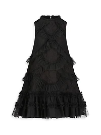 Little Girl's & Sleeveless High Neck Dress