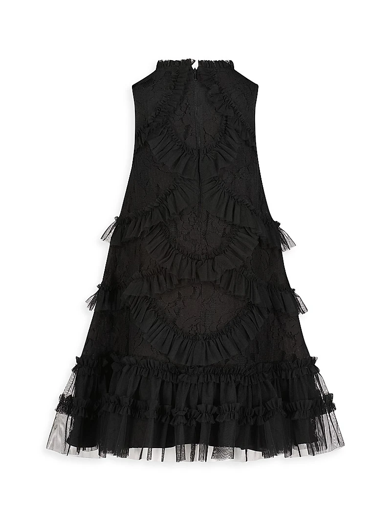 Little Girl's & Sleeveless High Neck Dress