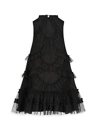 Little Girl's & Sleeveless High Neck Dress