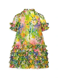 Little Girl's & Girl's Floral Print Chiffon Dress