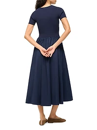 Ysabel Ribbed A-Line Midi-Dress