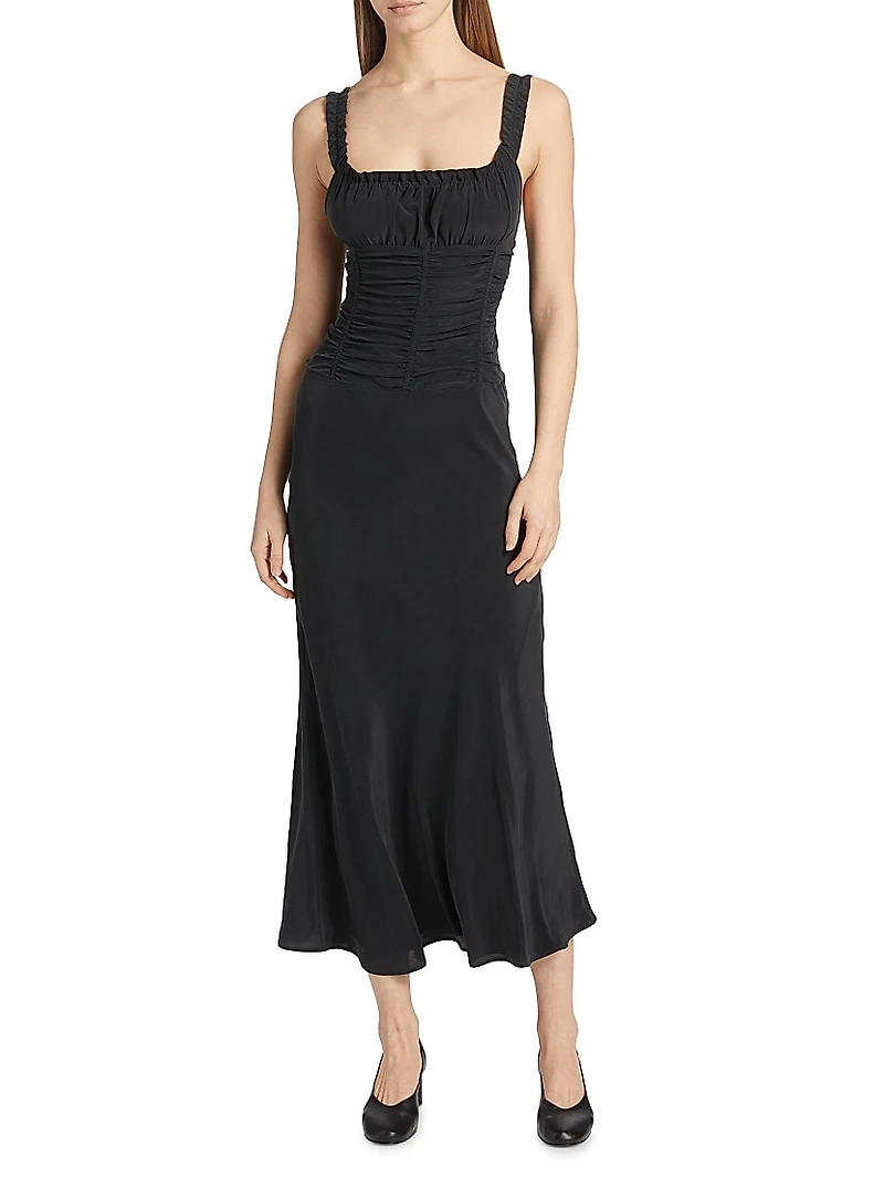 Nic Silk Midi-Dress