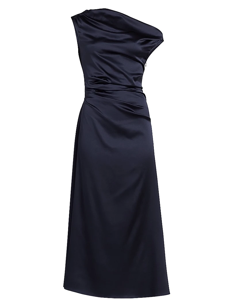 Phare Silk Drape Midi-Dress