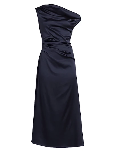 Phare Silk Drape Midi-Dress
