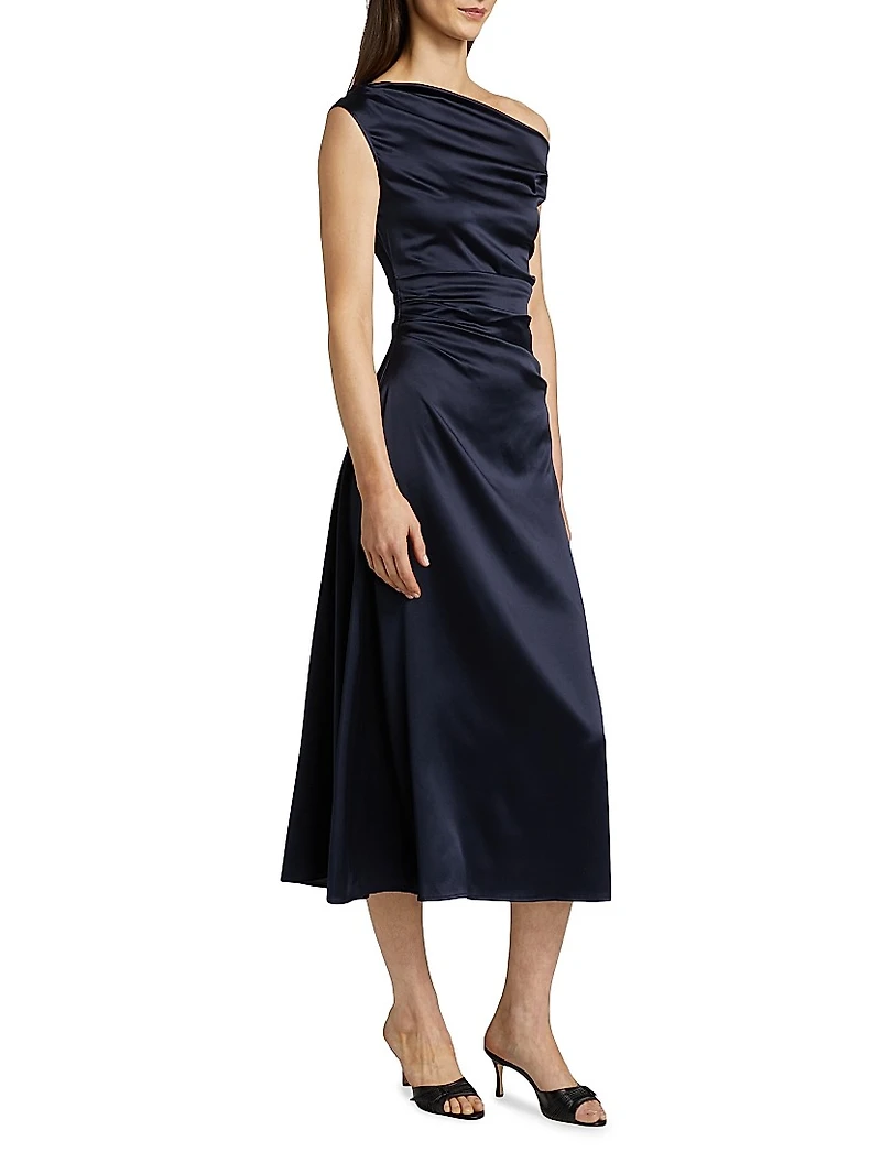 Phare Silk Drape Midi-Dress