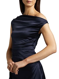 Phare Silk Drape Midi-Dress