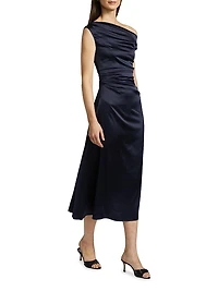 Phare Silk Drape Midi-Dress