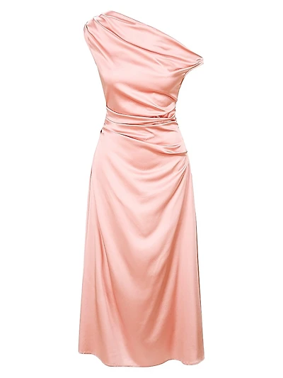 Phare Silk Drape Midi-Dress