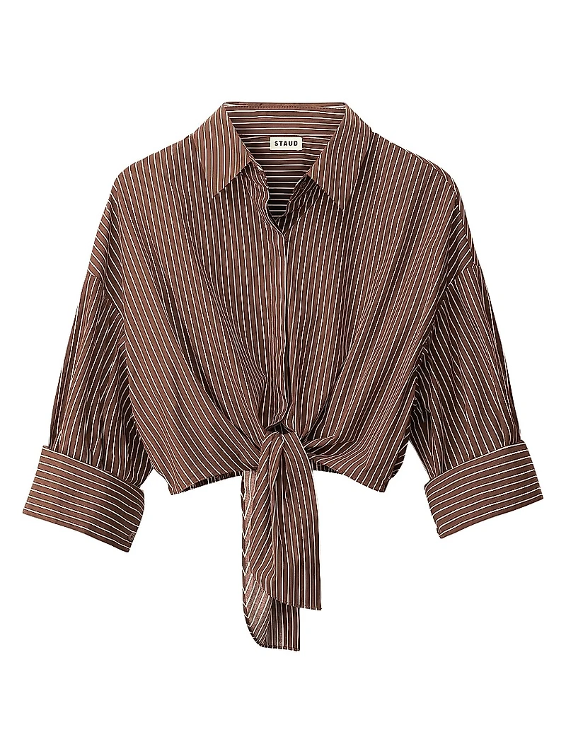 Lisa Tie-Waist Striped Top