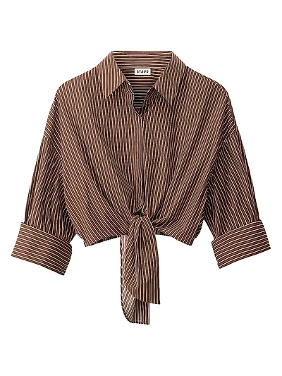 Lisa Tie-Waist Striped Top