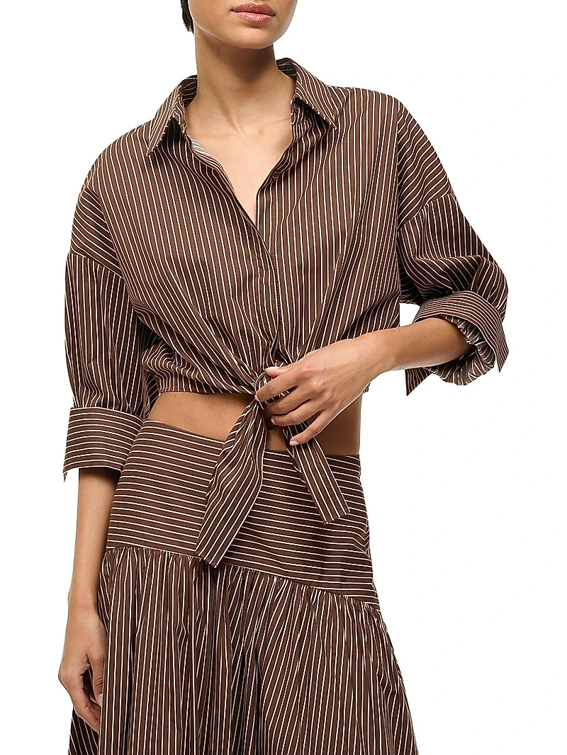 Lisa Tie-Waist Striped Top