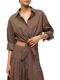 Lisa Tie-Waist Striped Top