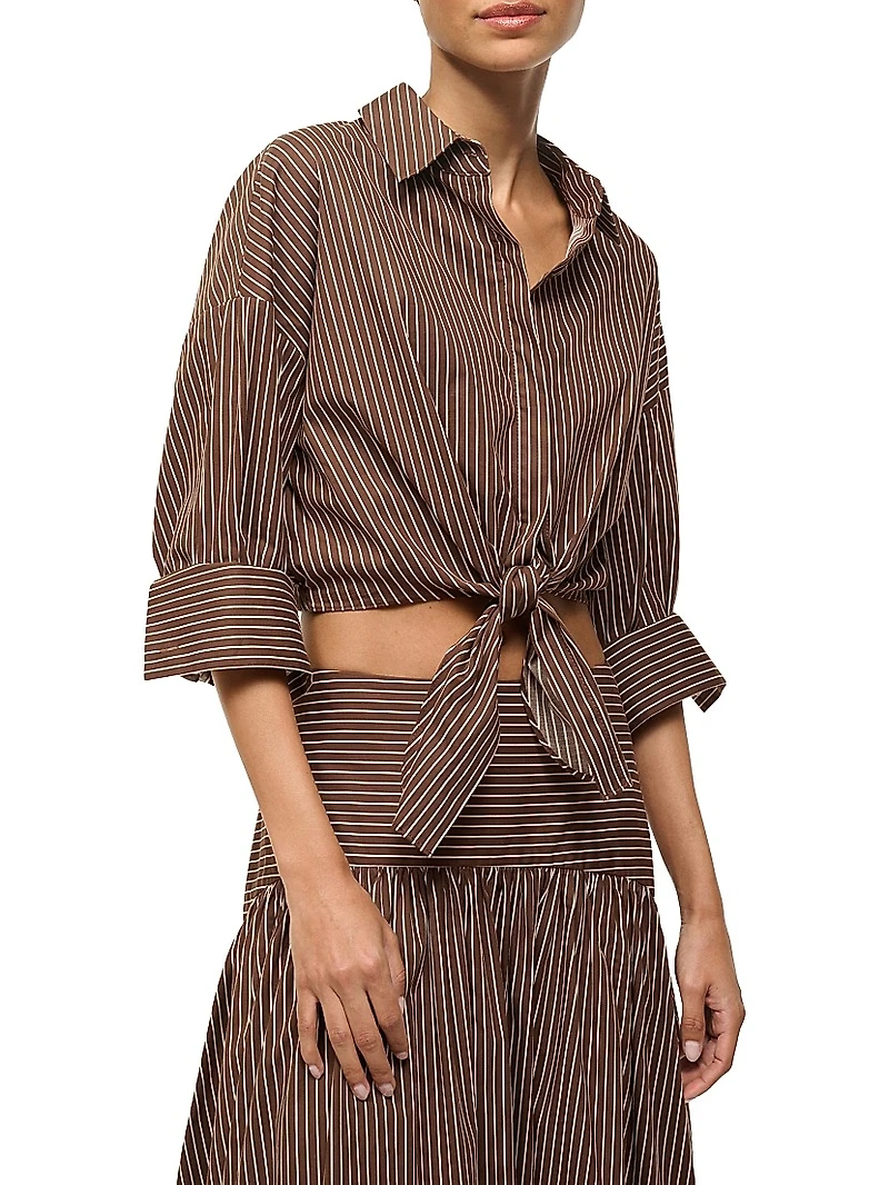 Lisa Tie-Waist Striped Top