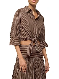 Lisa Tie-Waist Striped Top