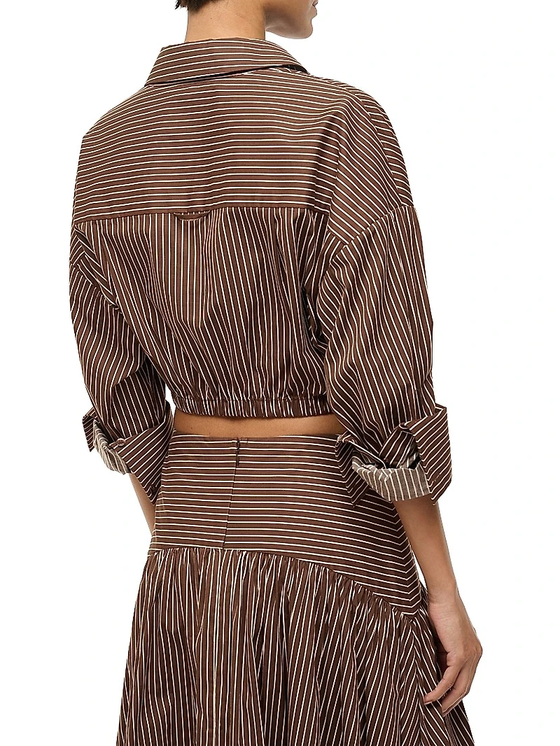 Lisa Tie-Waist Striped Top