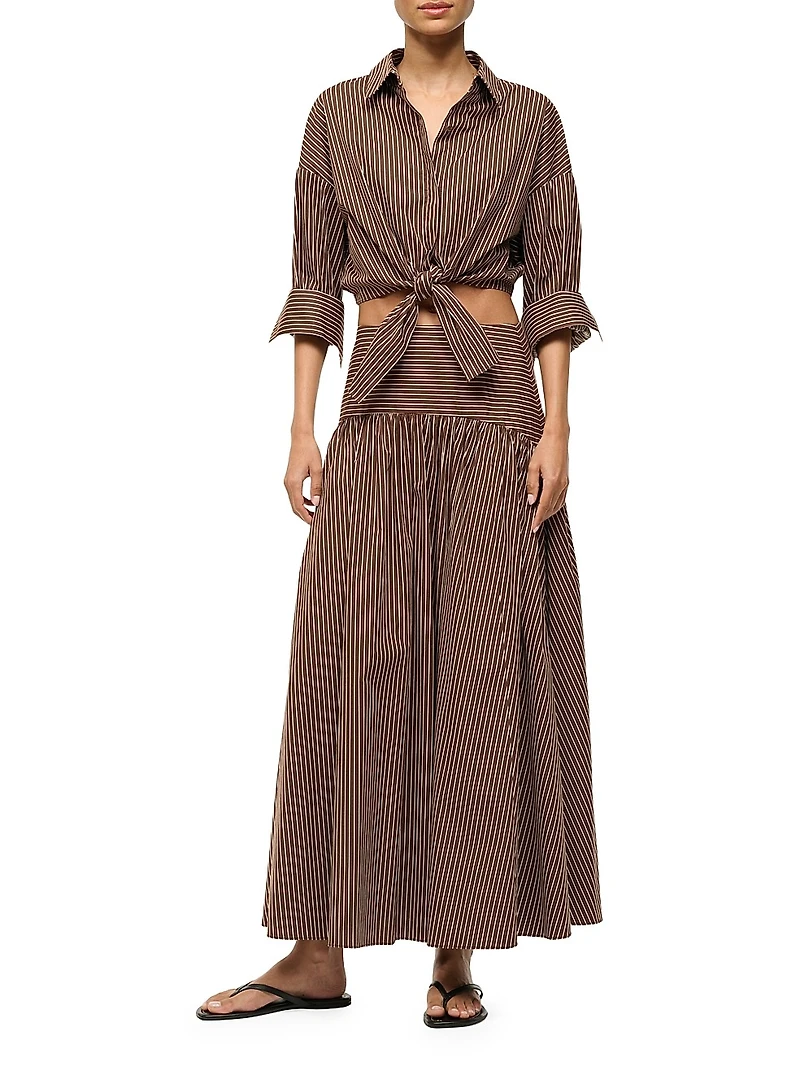 Lisa Tie-Waist Striped Top