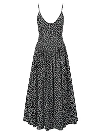 Dena Floral Stretch Cotton A-line Dress