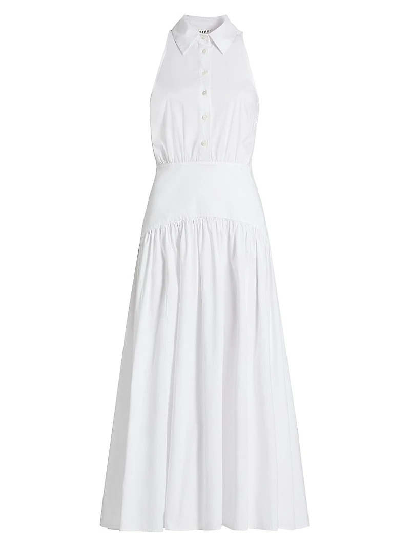 Romy Stretch Poplin Fit & Flare Shirtdress