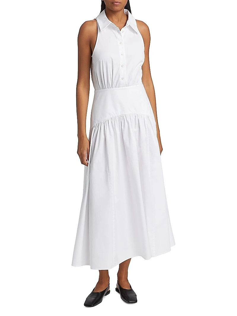 Romy Stretch Poplin Fit & Flare Shirtdress