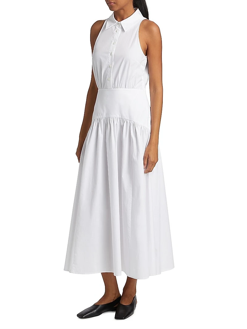 Romy Stretch Poplin Fit & Flare Shirtdress