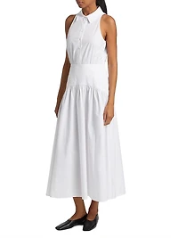 Romy Stretch Poplin Fit & Flare Shirtdress