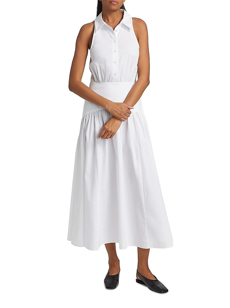 Romy Stretch Poplin Fit & Flare Shirtdress