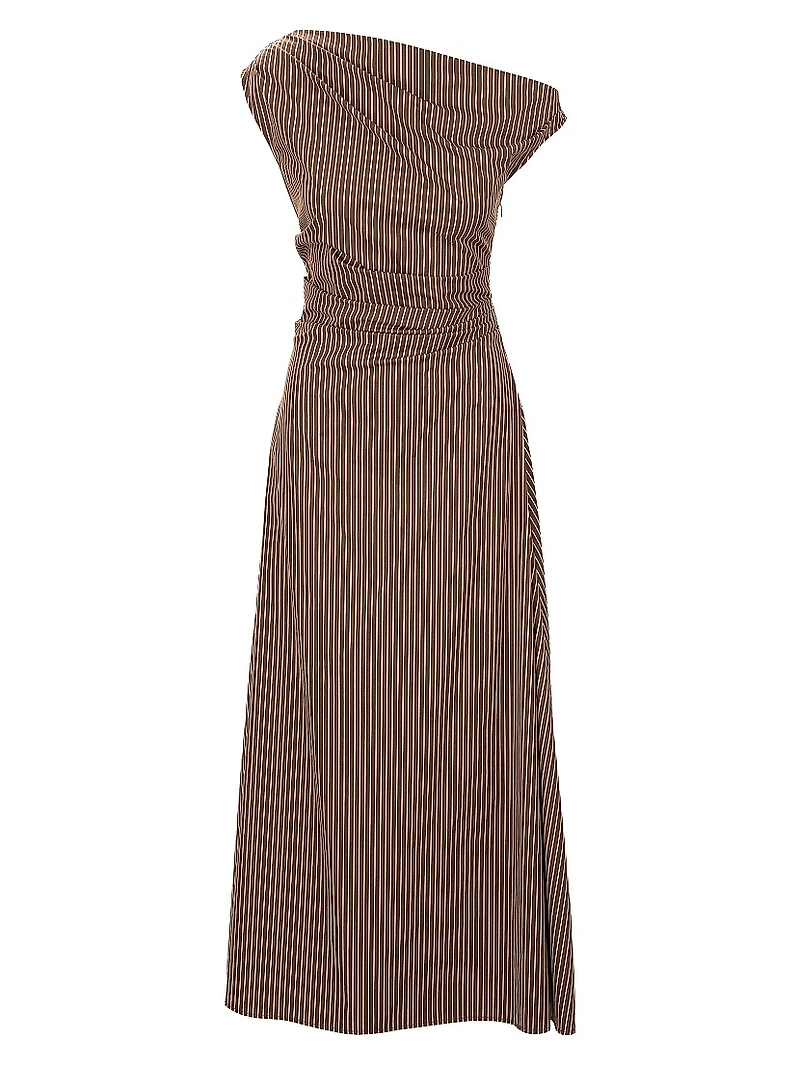 Phare Striped Off-the-Shoulder Maxi Dress