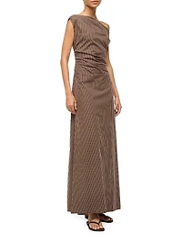 Phare Striped Off-the-Shoulder Maxi Dress