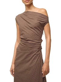 Phare Striped Off-the-Shoulder Maxi Dress