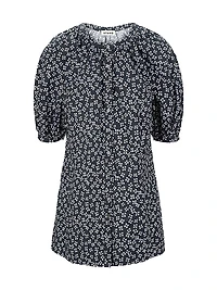 Vincent Floral Stretch Cotton A-Line Minidress