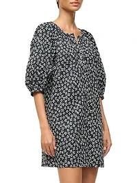 Vincent Floral Stretch Cotton A-Line Minidress