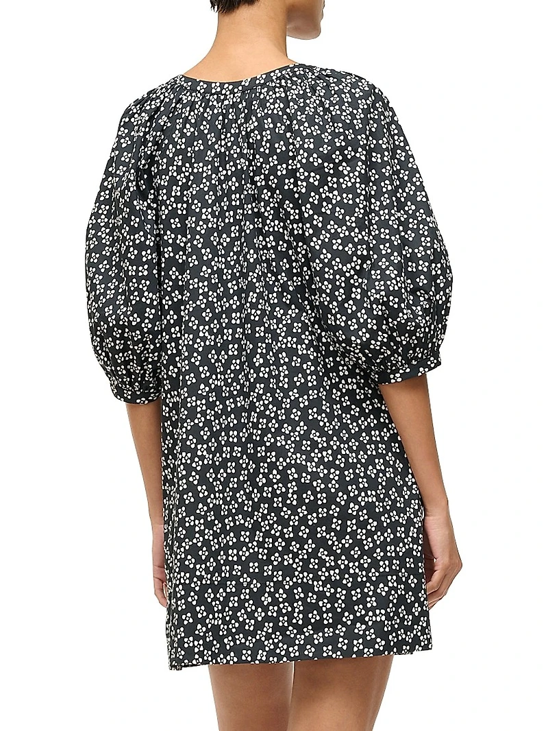 Vincent Floral Stretch Cotton A-Line Minidress