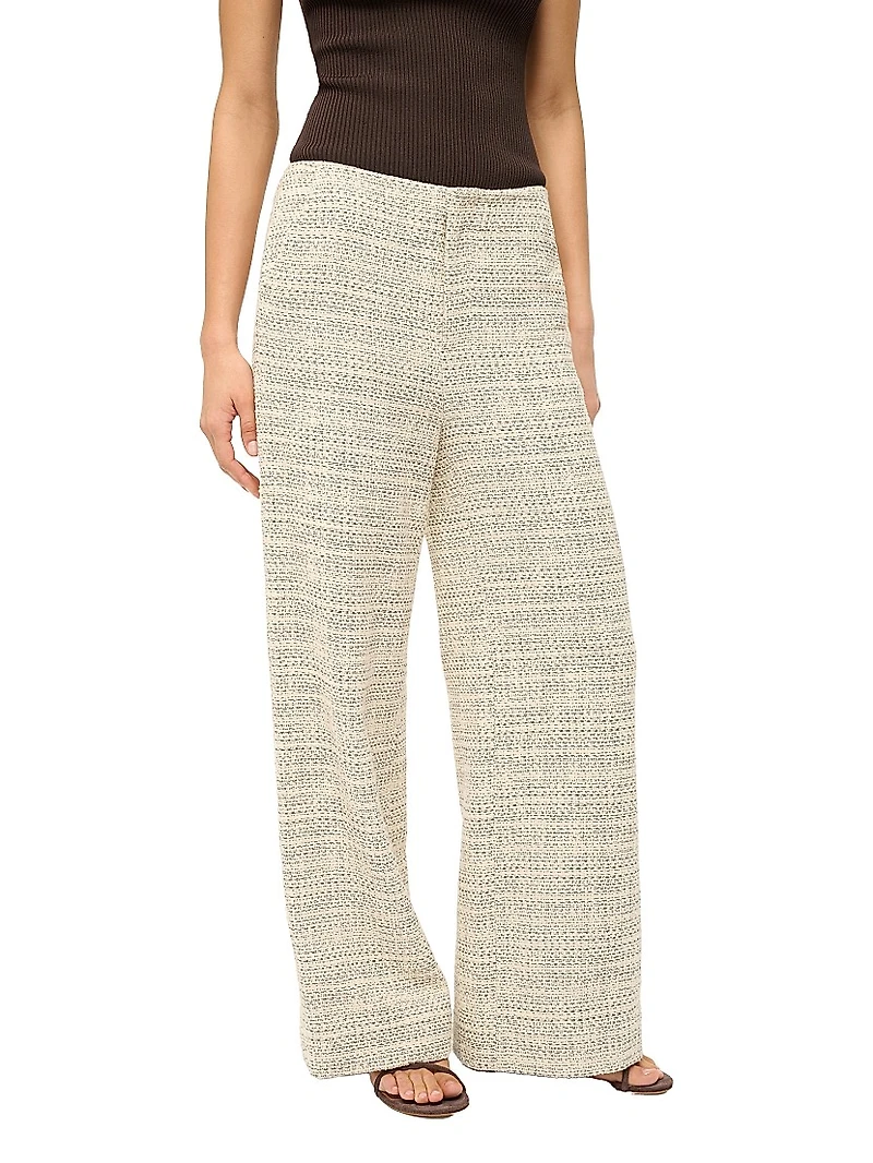 Lilia Tweed Straight Pants