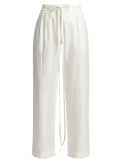 Dominique Linen Wide-Leg Pants