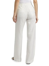 Dominique Linen Wide-Leg Pants