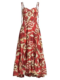 Alavarado Vivian Cotton Abstract Maxi Dress
