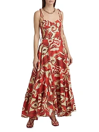 Alavarado Vivian Cotton Abstract Maxi Dress
