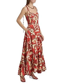 Alavarado Vivian Cotton Abstract Maxi Dress