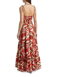 Alavarado Vivian Cotton Abstract Maxi Dress