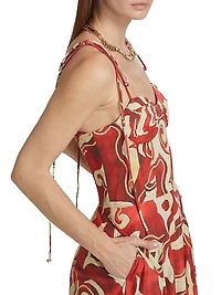 Alavarado Vivian Cotton Abstract Maxi Dress