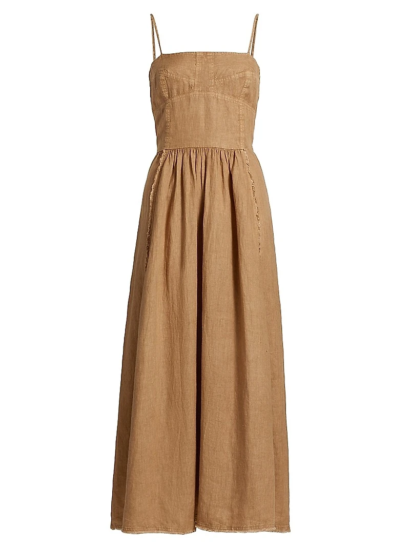 Banfield Maive Washed Linen Midi-Dress