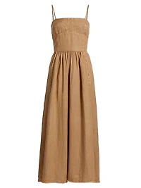 Banfield Maive Washed Linen Midi-Dress