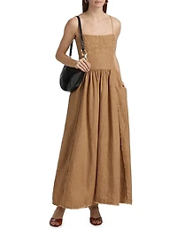 Banfield Maive Washed Linen Midi-Dress