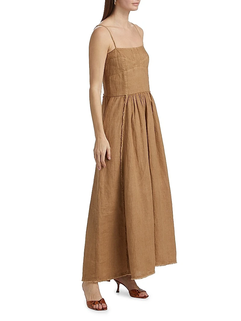Banfield Maive Washed Linen Midi-Dress