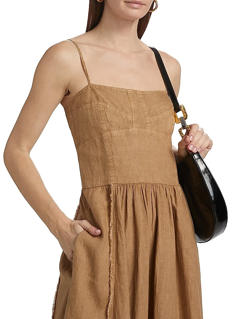 Banfield Maive Washed Linen Midi-Dress