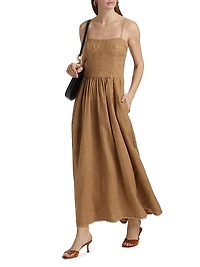 Banfield Maive Washed Linen Midi-Dress