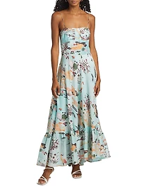 Dorrego Vivian Cotton-Silk Maxi Dress